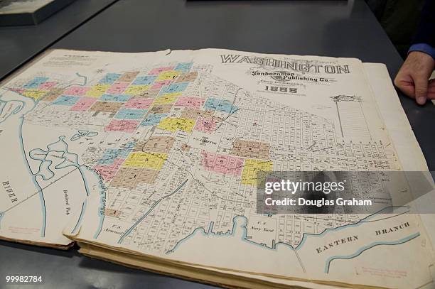 Fire insurance maps of Capitol Hill of Capitol Hill from 1860-1950 to residents of Capitol Hill on April 23, 2008 in the Madison Building of the...