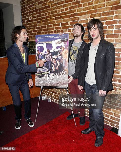 Tyson Ritter, Mike Kennerty & Nick Wheeler attend the The All-American Rejects world premiere of "Turn Me On 3" at cinespace on May 18, 2010 in...