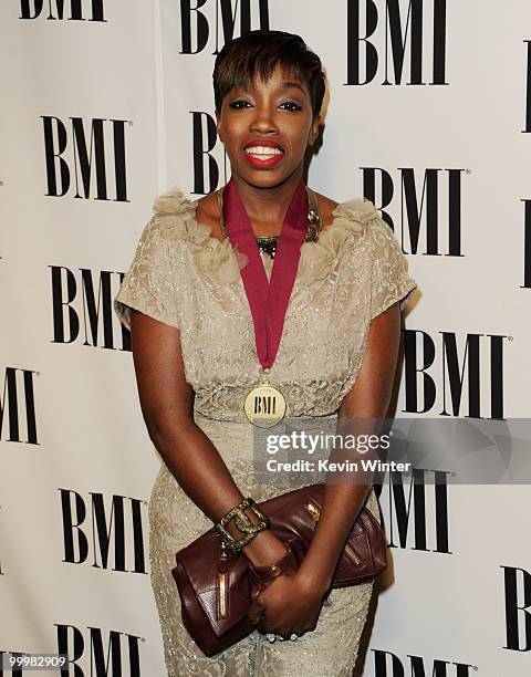 Singer Estelle arrives at the 58th Annual BMI Pop Awards at the Beverly Wilshire Hotel on May 18, 2010 in Beverly Hills, California.