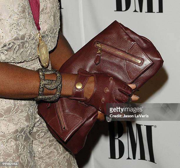 Accessories worn by Musician Estelle, attending BMI's 58th annual Pop Awards at the Beverly Wilshire Hotel on May 18, 2010 in Beverly Hills,...