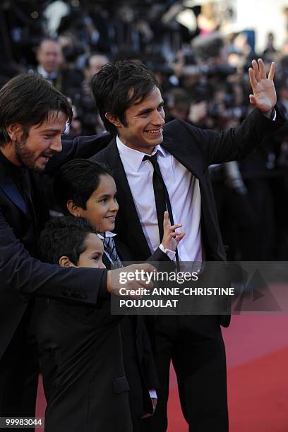 Mexican actor and president of the jury of the Camera d'Or award Gael Garcia Bernal , Mexican director Diego Luna Gerardo Ruiz Esparza and...