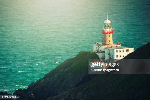 baily lighthouse, howth head in dublin, ireland - baily head stock pictures, royalty-free photos & images