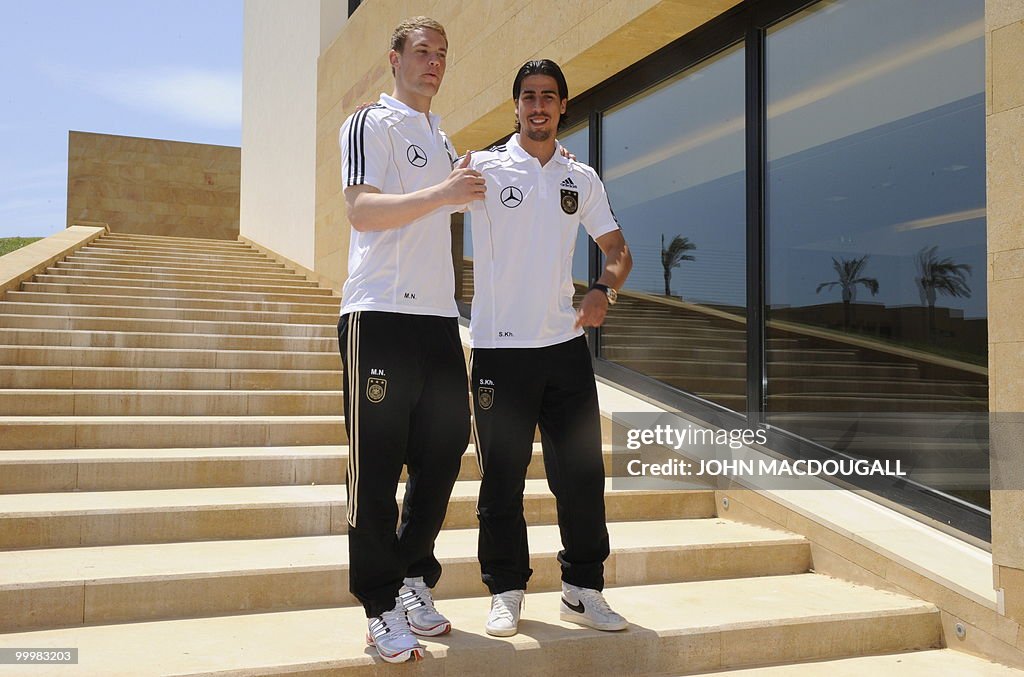 Germany's goalkeeper Manuel Neuer (L) an