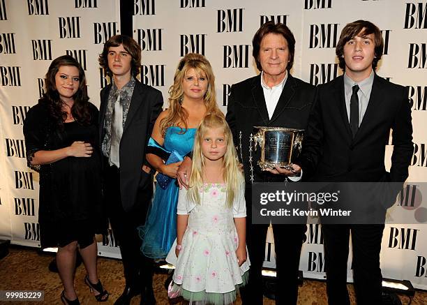 Singer/songwriter John Fogerty , his daughter Lyndsay, , son Tyler, wife Julie, daughter Kelsy and son Shane arrive at the 58th Annual BMI Pop Awards...