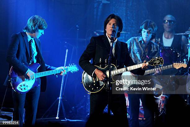 Musician John Fogerty with his sons Shane Fogerty and Tyler Fogerty perform at the 58th Annual BMI Pop Awards at the Beverly Wilshire Hotel on May...