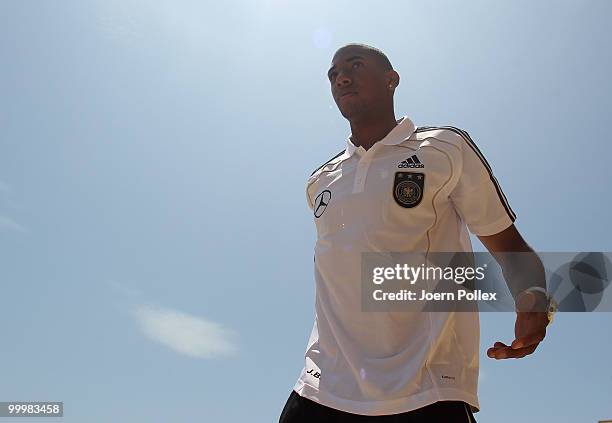 Jerome Boateng of Germany is pictured during a press conference at Verdura Golf and Spa Resort on May 19, 2010 in Sciacca, Italy.