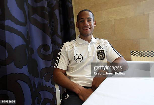 Dennis Aogo of Germany is pictured during a press conference at Verdura Golf and Spa Resort on May 19, 2010 in Sciacca, Italy.