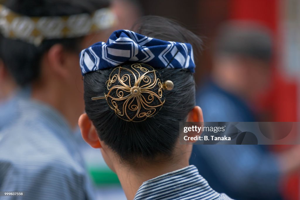 Stylish Young Woman at Sanja Festival in the Old Downtown Asakusa District of Tokyo, Japan