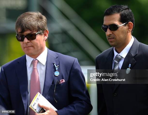 Godolphin racing manager Simon Crisford and trainer Mahmood Al Zarooni at tend Goodwood racecourse on May 19, 2010 in Chichester, England