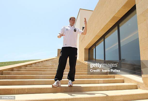 Manuel Neuer of Germany is pictured during a press conference at Verdura Golf and Spa Resort on May 19, 2010 in Sciacca, Italy.