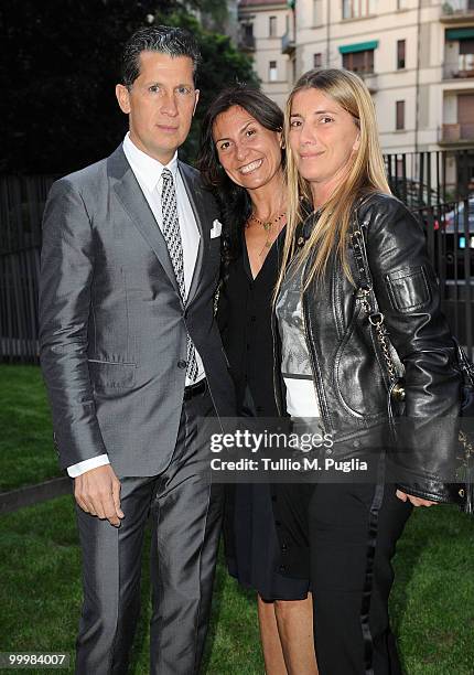 Editor-in-Chief Stefano Tochi, Valentina Zucchetti and Simona Baroni of Dolce & Gabbana attend the cocktail reception for W Magazine's...