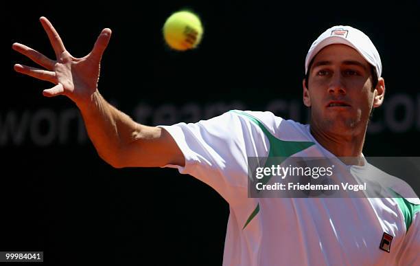 Carsten Ball of Australia in action during his match against Tomas Berdych of Czech Republic during day four of the ARAG World Team Cup at the...
