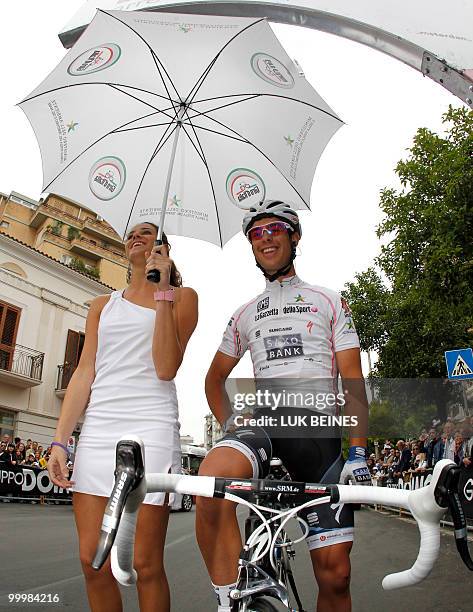 Australia's Richie Porte prepares for the start of the 11th stage of the 93rd Giro d'Italia going from Lucera to L'Aquila on May 19, 2010. AFP...