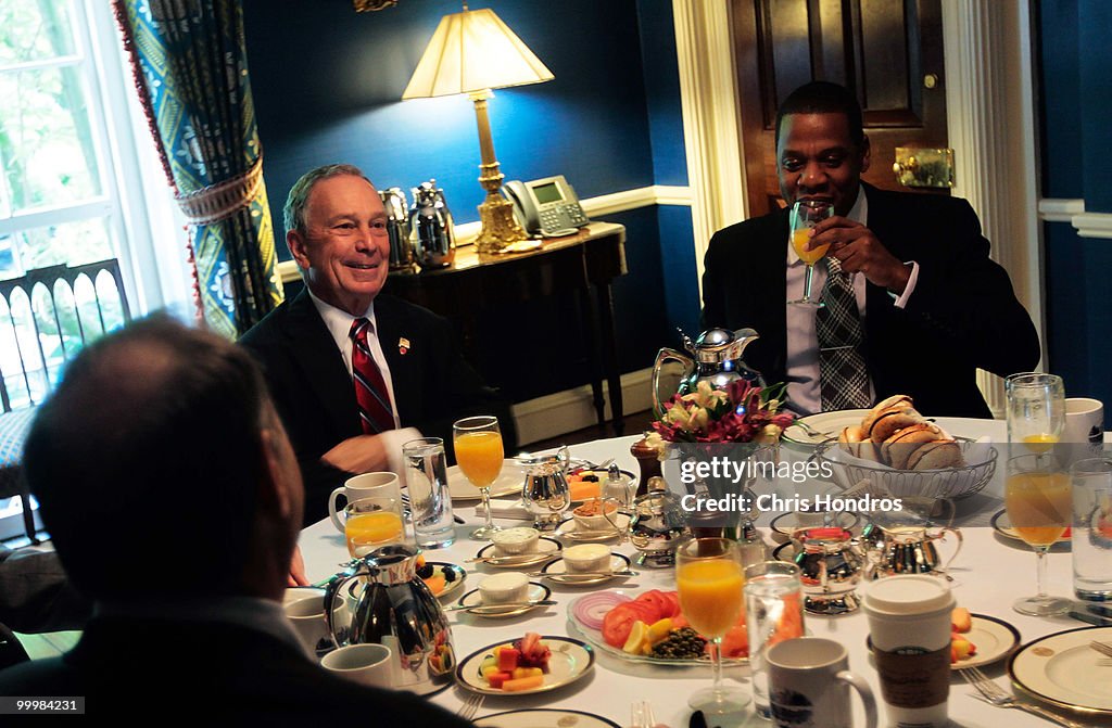 Bloomberg Meets With Developer Ratner, Net's Owner Prokhorov And Jay-Z