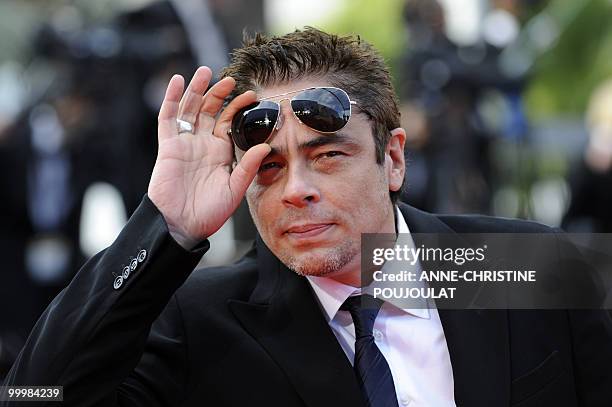 Puerto Rican actor and member of the jury Benicio Del Toro arrives for the screening of "Il Gattopardpo" presented during a special screening at the...