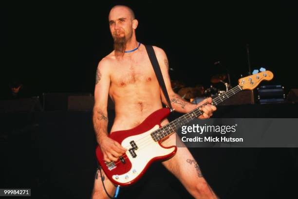 Nick Oliveri from Queens Of The Stone Age performs in the nude at Rock In Rio Festival in Rio De Janeiro, Brazil on January 19 2001