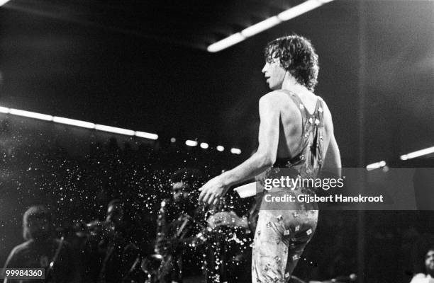 Mick Jagger from The Rolling Stones performs live on stage at Ahoy in Rotterdam, Netherlands on October 13 1973