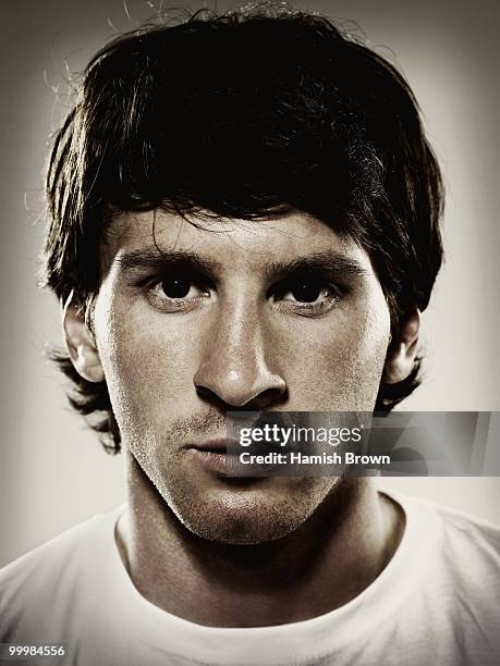 Footballer Lionel Messi poses for a portrait shoot in Barcelona on September 17, 2009.