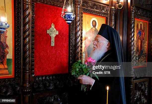 Ecumenical Patriarch Bartholomew leads a mass at a church in the town of Sozopol, some 430 kilometres east of Sofia on May 19, 2010. Ecumenical...