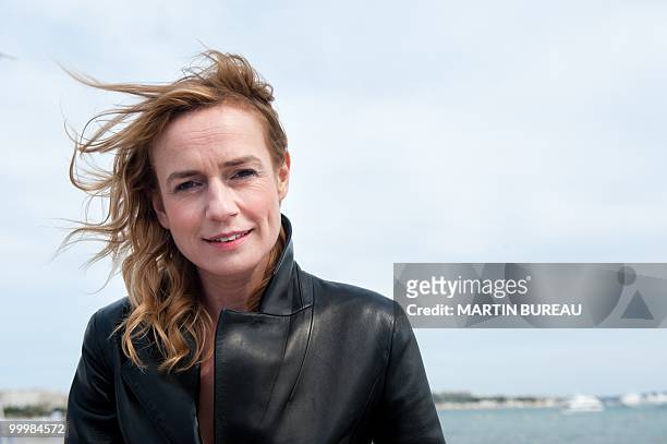 French actress Sandrine Bonnaire poses on May 14, 2010 in Cannes during the 63rd Cannes Film Festival. AFP PHOTO / MARTIN BUREAU