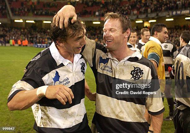 Ex Rugby League player Mat Rogers of the Barbarians with Pat Howard during the Scottish Amicable Challenge match between the Barbarians and Australia...