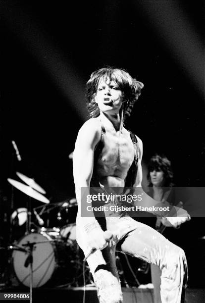Mick Jagger from The Rolling Stones performs live on stage at Ahoy in Rotterdam, Netherlands on October 13 1973
