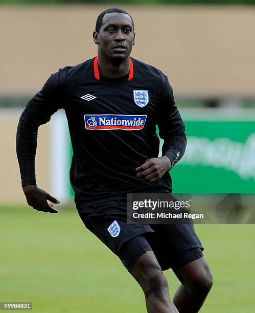 Emile Heskey looks on during an England training session on May 19, 2010 in Irdning, Austria.