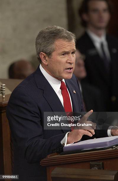 President George W. Bush during his State of the Union Address.