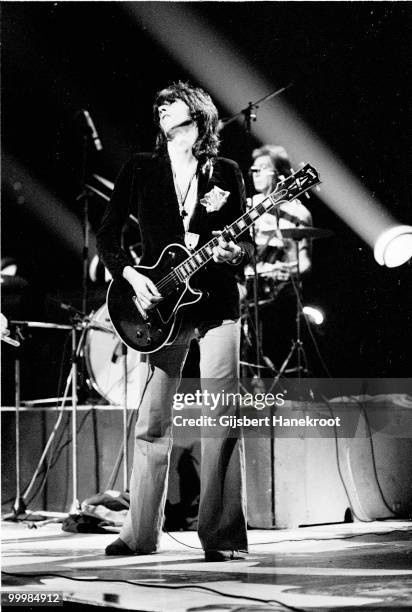 Keith Richards from The Rolling Stones performs live at Ahoy in Rotterdam, Netherlands on October 13 1973