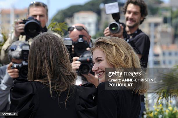 British actress Hannah Murray and Imogen Poots pose during the photocall of "Chatroom" presented in the Un Certain Regard selection at the 63rd...