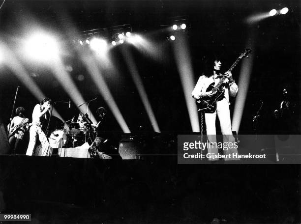 The Rolling Stones perform live at Ahoy in Rotterdam, Netherlands on October 13 1973 L-R Mick Taylor, Mick Jagger, Charlie Watts, Keith Richards,...