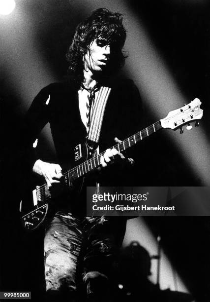 Keith Richards from The Rolling Stones performs live at Ahoy in Rotterdam, Netherlands on October 13 1973