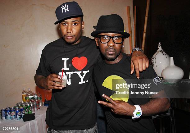 Recording artists Aasim and O'Neal McKnight attend Dirty Money's "Last Train to Paris" album listening party at Daddy's House on May 18, 2010 in New...