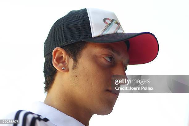 Mesut Oezil of Germany is pictured during a press conference at Verdura Golf and Spa Resort on May 19, 2010 in Sciacca, Italy.