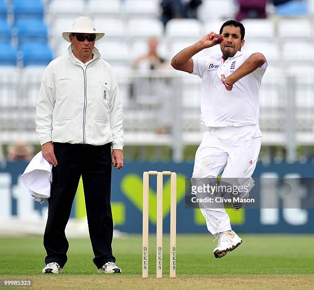 Ravi Bopara of England Lions in action bowling during day one of the match between England Lions and Bangladesh at The County Ground on May 19, 2010...