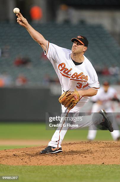 Kevin Millwood of the Baltimore Orioles pitches against the Kansas City Royals at Camden Yards on May 18, 2010 in Baltimore, Maryland.