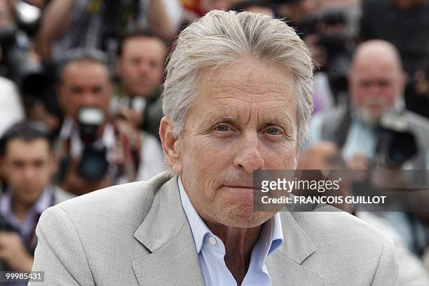 Actor Michael Douglas poses during the photocall of "Wall Street - Money Never Sleeps" presented out of competition at the 63rd Cannes Film Festival...