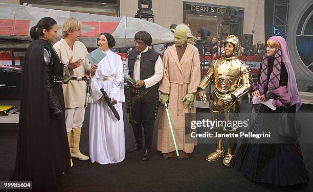 Ann Curry as Darth Vader, Matt Lauer as Luke Skywalker, Meredith Vieira as Princess Leia, Al Roker as Han Solo, Hoda Kotb as Yoda, Kathie Lee Gifford...