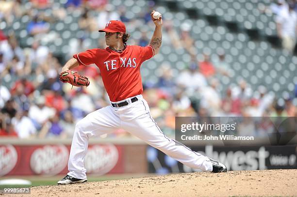 Wilson of the Texas Rangers pitches during the game against the Oakland Athletics at Rangers Ballpark in Arlington in Arlington, Texas on Thursday,...