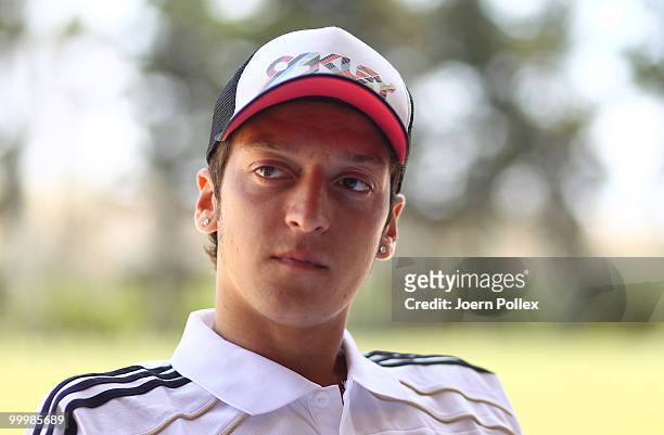 Mesut Oezil of Germany is pictured during a press conference at Verdura Golf and Spa Resort on May 19, 2010 in Sciacca, Italy.