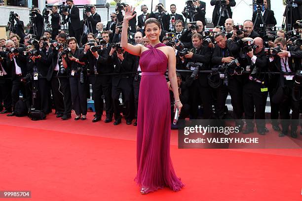 Indian model Aishwarya Rai arrives for the screening of "Wall Street - Money Never Sleeps" presented out of competition at the 63rd Cannes Film...