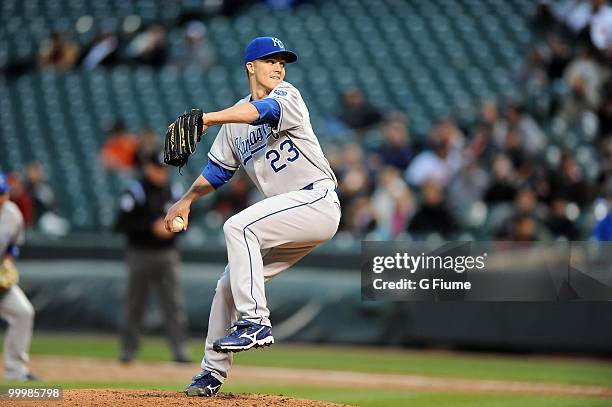 Zack Greinke of the Kansas City Royals pitches against the Baltimore Orioles at Camden Yards on May 18, 2010 in Baltimore, Maryland.