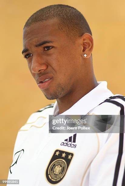 Jerome Boateng of Germany is pictured during a press conference at Verdura Golf and Spa Resort on May 19, 2010 in Sciacca, Italy.