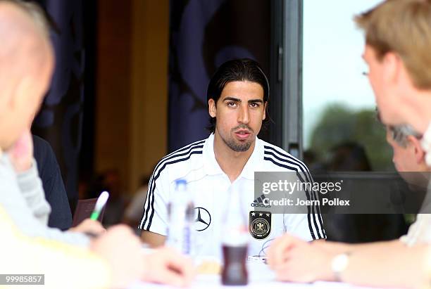 Sami Khedira of Germany is pictured during a press conference at Verdura Golf and Spa Resort on May 19, 2010 in Sciacca, Italy.