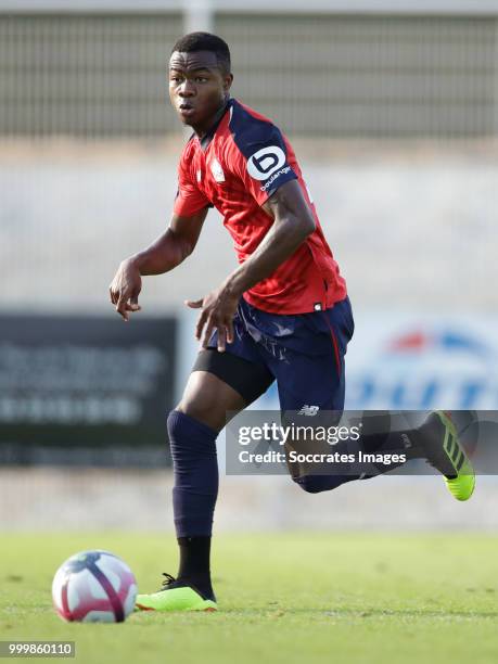 Kouadio Yves Dabila of Lille during the Club Friendly match between Lille v Reims at the Stade Paul Debresie on July 14, 2018 in Saint Quentin France