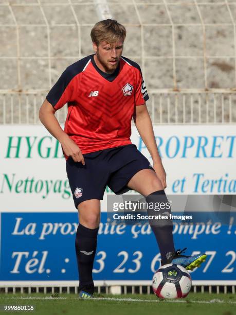 Ruben Droehnle of Lille during the Club Friendly match between Lille v Reims at the Stade Paul Debresie on July 14, 2018 in Saint Quentin France