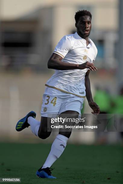 Boulaye Dia of Reims during the Club Friendly match between Lille v Reims at the Stade Paul Debresie on July 14, 2018 in Saint Quentin France