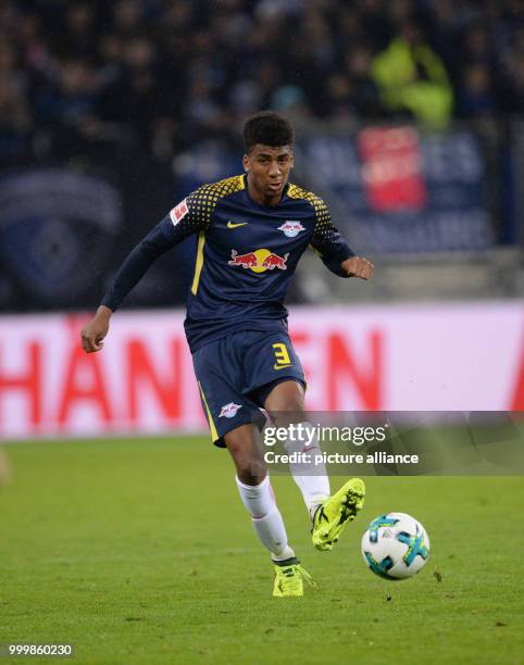 Leipzig's Bernado in action during the Bundesliga soccer match between Hamburg SV and RB Leipzig in the Volksparkstadium in Hamburg, Germany, 08...