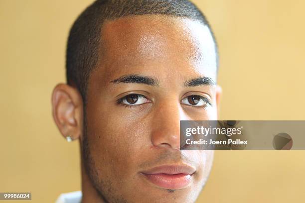 Dennis Aogo of Germany is pictured during a press conference at Verdura Golf and Spa Resort on May 19, 2010 in Sciacca, Italy.