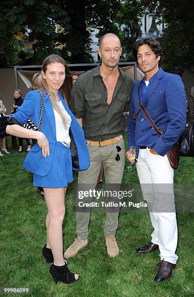 Trussardi designer Milan Vukmirovic and guests attend the cocktail reception for W Magazine's editor-in-chief at the Bulgari Hotel on May 18, 2010 in...